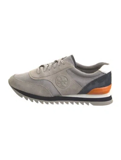 Pre-owned Tory Burch Suede Sneakers In Gray