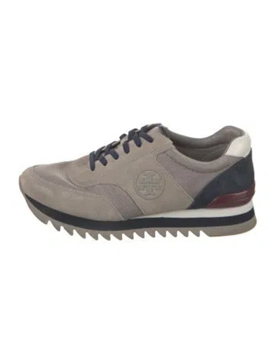 Pre-owned Tory Burch Suede Sneakers In Gray