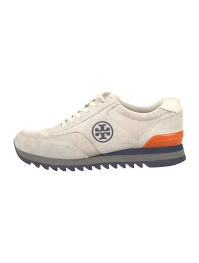 Pre-owned Tory Burch Suede Sneakers In Grey
