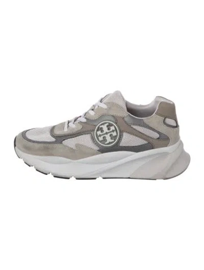 Pre-owned Tory Burch Suede Sneakers In Neutral