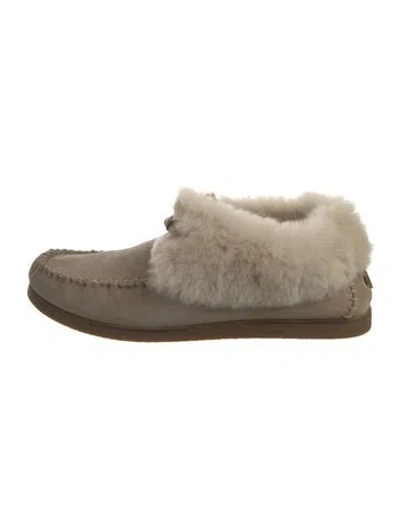 Pre-owned Tory Burch Suede Sneakers In Neutral