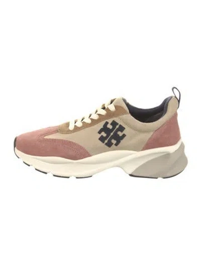 Pre-owned Tory Burch Suede Sneakers In Neutrals
