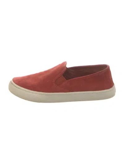 Pre-owned Tory Burch Suede Sneakers In Red
