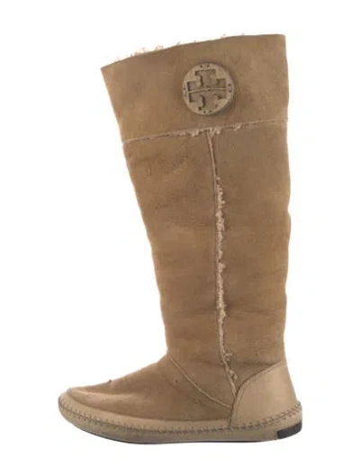 Pre-owned Tory Burch Suede Snow Boots In Brown