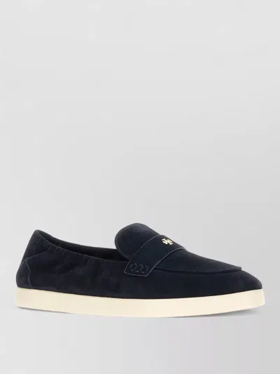 Tory Burch Suede Sport Loafers Rubber Sole Design In Blue