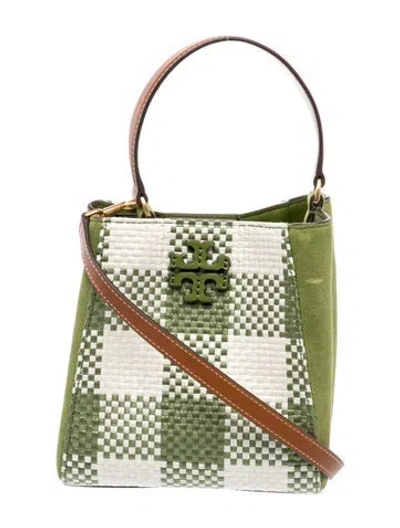 Pre-owned Tory Burch Suede Top Handle Bag In Green