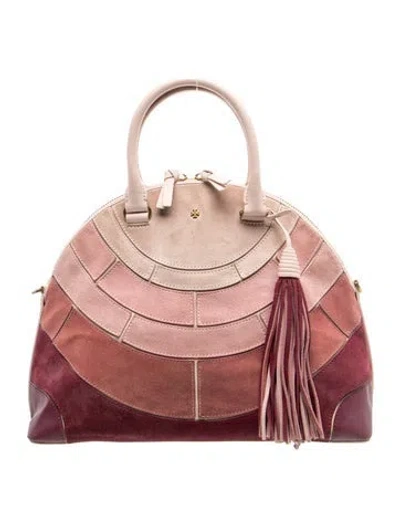 Pre-owned Tory Burch Suede Top Handle Bag In Pink