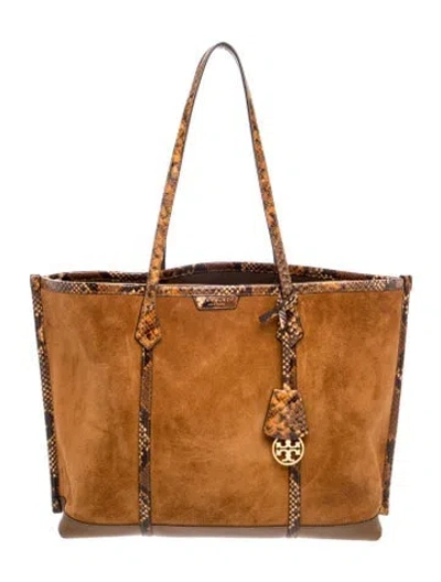 Pre-owned Tory Burch Suede Tote In Brown