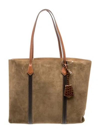 Pre-owned Tory Burch Suede Tote W/ Tags In Green