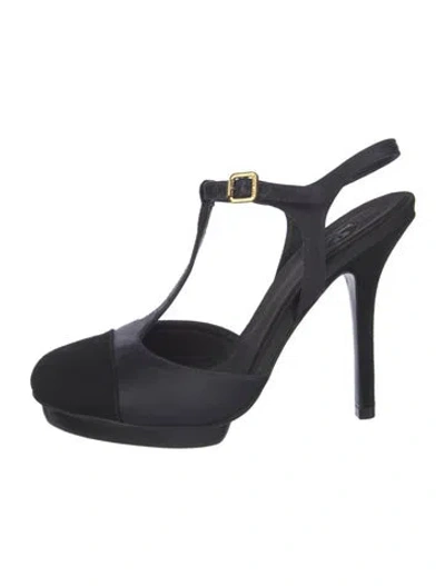 Pre-owned Tory Burch Suede T-strap Pumps In Blue