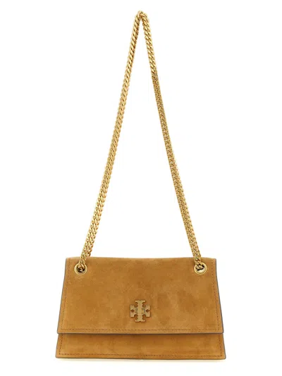 Tory Burch Suede Turnlock Shoulder Bag In Red