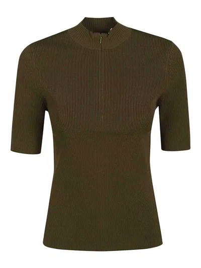 TORY BURCH HALF-ZIP CREWNECK SWEATER