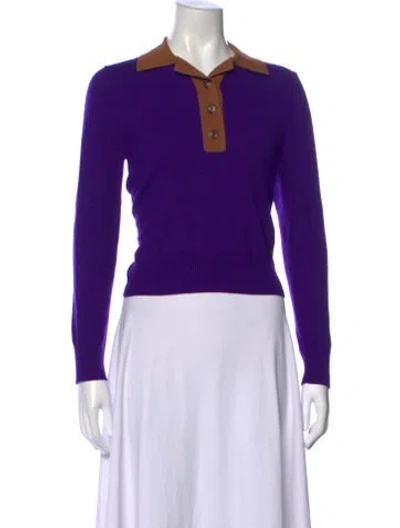 Pre-owned Tory Burch Sweater In Purple