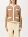 Tory Burch Kendra Wool Cardigan In Camel