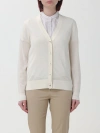 Tory Burch Wool And Silk Cardigan In Ivory