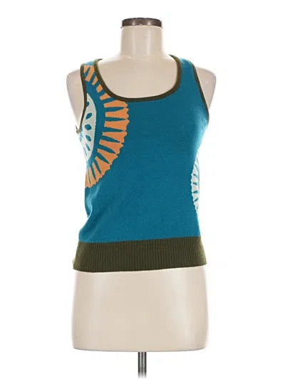 Pre-owned Tory Burch Sweater Vest In Teal