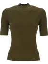 Tory Burch Half-zip Ribbed Top