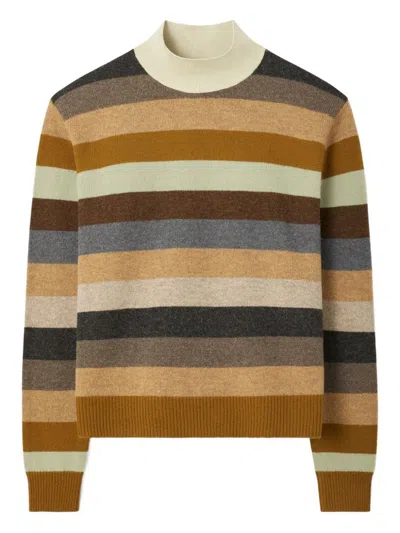 TORY BURCH TORY BURCH MULTICOLOR STRIPED TURTLENECK SWEATER