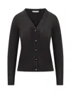 Tory Burch Black Wool-silk Blend Top In Multicolor