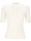 Tory Burch Sweater With Zip Closure In White