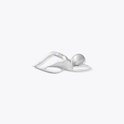 Tory Burch Swimmer Brooch In Silver