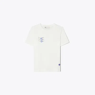 Tory Burch Swimmers Cotton T-shirt In Brown