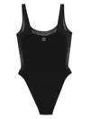 Tory Burch Logo Embroidered One-piece Swimsuit In Black