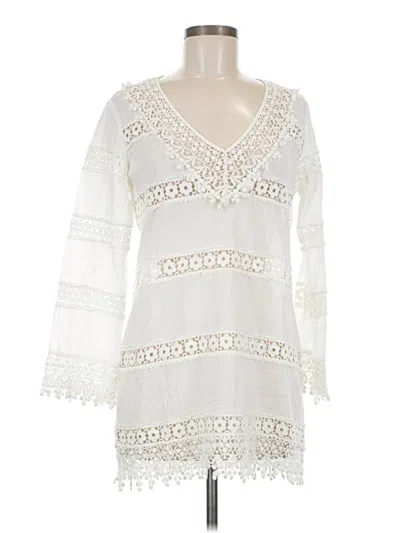 Pre-owned Tory Burch Swimsuit Cover Up In White