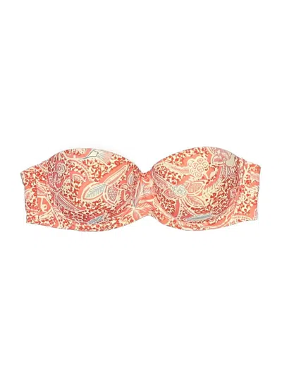Pre-owned Tory Burch Swimsuit Top Orange Paisley Pattern Swimwear