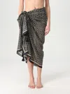 Tory Burch Printed Silk Sarong In Black