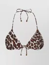 TORY BURCH SWIMSUIT WITH ANIMAL PRINT AND METAL HARDWARE