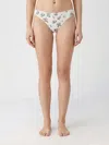 Tory Burch Printed Stretch Nylon Bikini Bottom In White