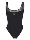 Tory Burch Mesh Tank Suit In Black