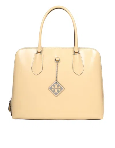 TORY BURCH SWING BAG IN ALMOND BRUSHED LEATHER