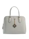Tory Burch Swing Crocodile-embossed Tote Bag In Neutrals