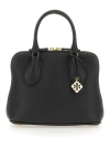 Tory Burch Mini Swing Pebbled Leather Bag In Black