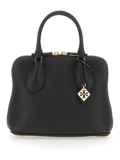 Tory Burch Mini Pebbled Swing Bag In Black