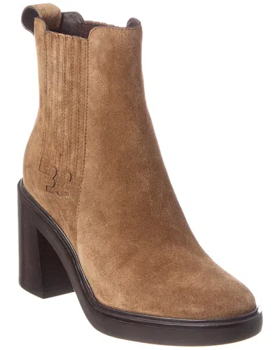 Tory Burch T Gore Suede Bootie In Brown