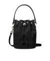 Tory Burch T-letter Pattern Decorative Mini Bucket Bag In Black