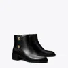 Tory Burch T-lock Leather Ankle Boots In Perfect Black