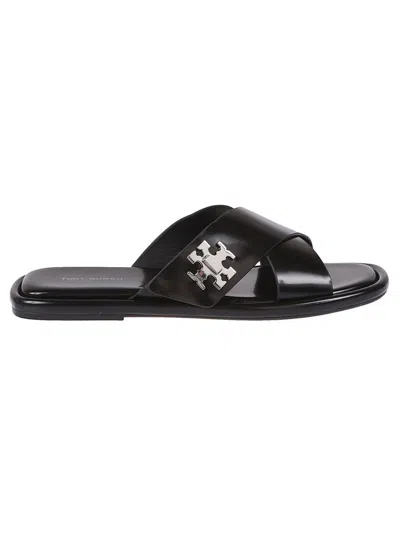 Tory Burch Glossy Leather Sandals In Animal Print