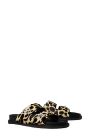 Tory Burch T-lock Genuine Calf Hair Sport Slide Sandal In Animal Print