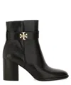 Tory Burch T Lock Heeled Ankle Boots 70mm Perfect Black