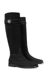 Tory Burch T Lock Knee High Riding Boot In Black