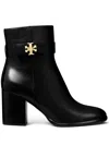 Tory Burch T Lock Heeled Ankle Boots 70mm Perfect Black In Black