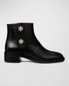 TORY BURCH T-LOCK LEATHER ANKLE BOOTS