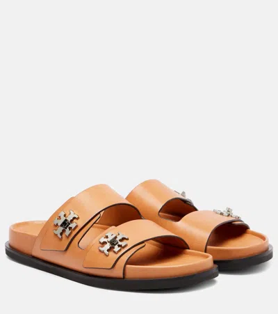 Tory Burch T Lock Leather Slides