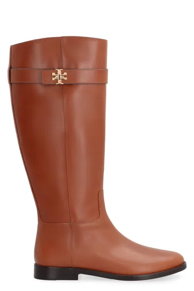 Tory Burch T Lock Riding Boot In Brown