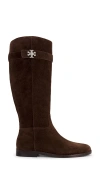 Tory Burch T Lock Riding Boot In Brown