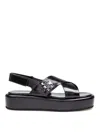 Tory Burch Crisscross Leather Slingback Platform Sandals